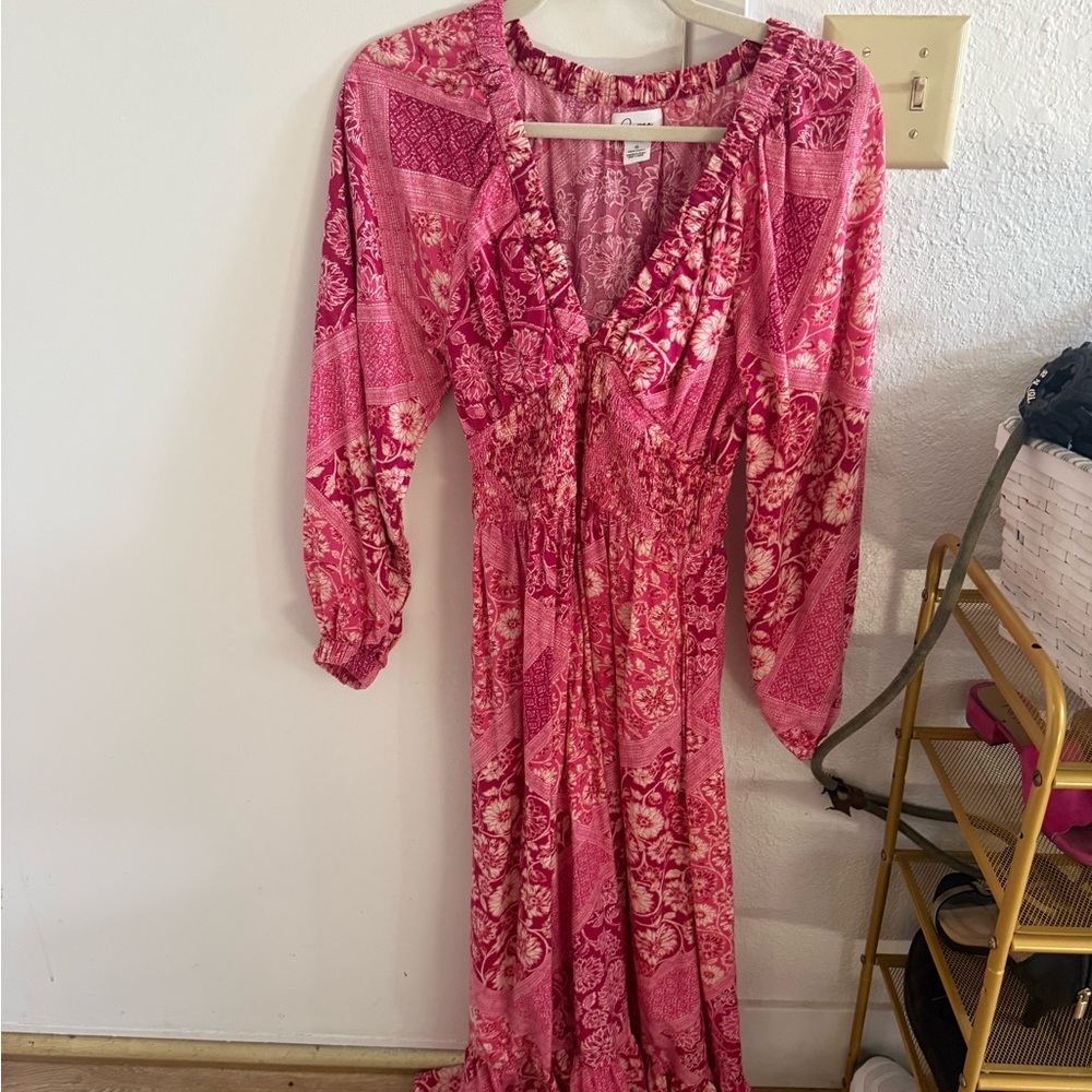 Japna Pink Floral Long Sleeve Dress - Picture 2 of 2